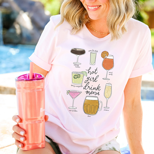 Hot Girl Drinks Graphic Tee